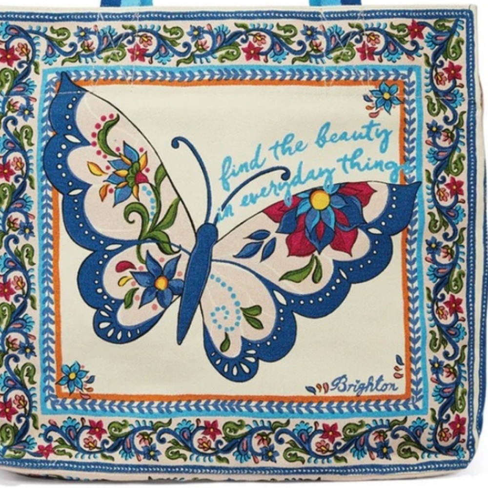 Brighton Butterfly Garden Tote 2024 Canvas Style #D30289 SOLD OUT ONLINE - Picture 8 of 10